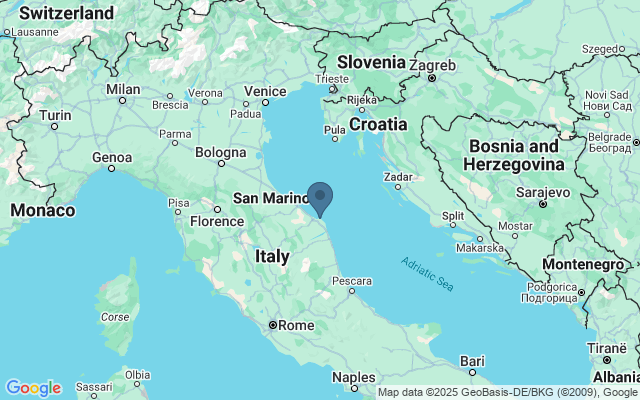 Kaart met locatie Ancona